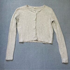 John Galt Gray Zoe Cable Knit Cardigan in Silver